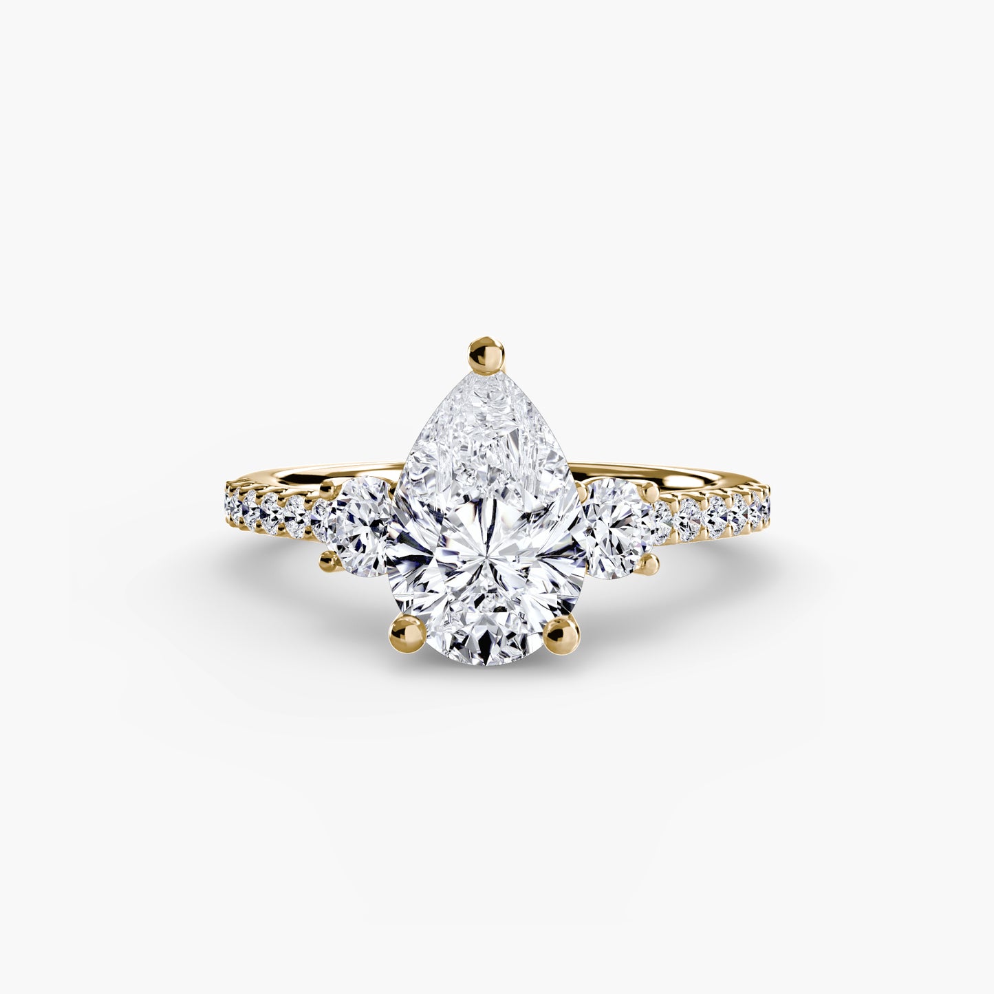 Three-Stone Ring with Pavé Band 5
